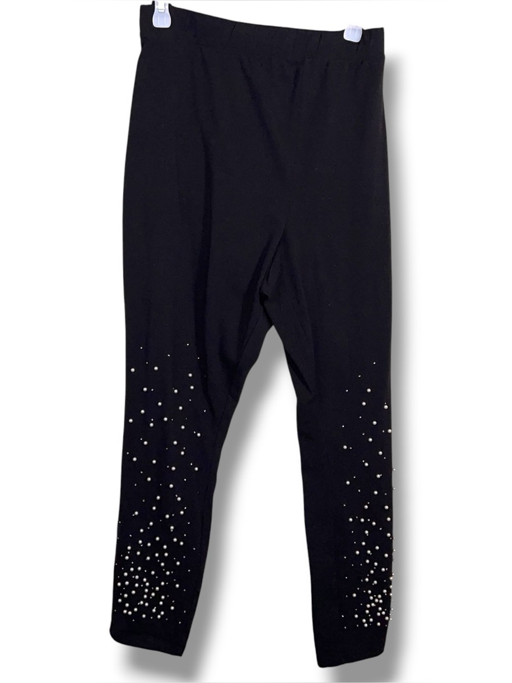 26 28 Roamans Black Silver Studded Leggings Pants Plus Stretch Fitted Goth